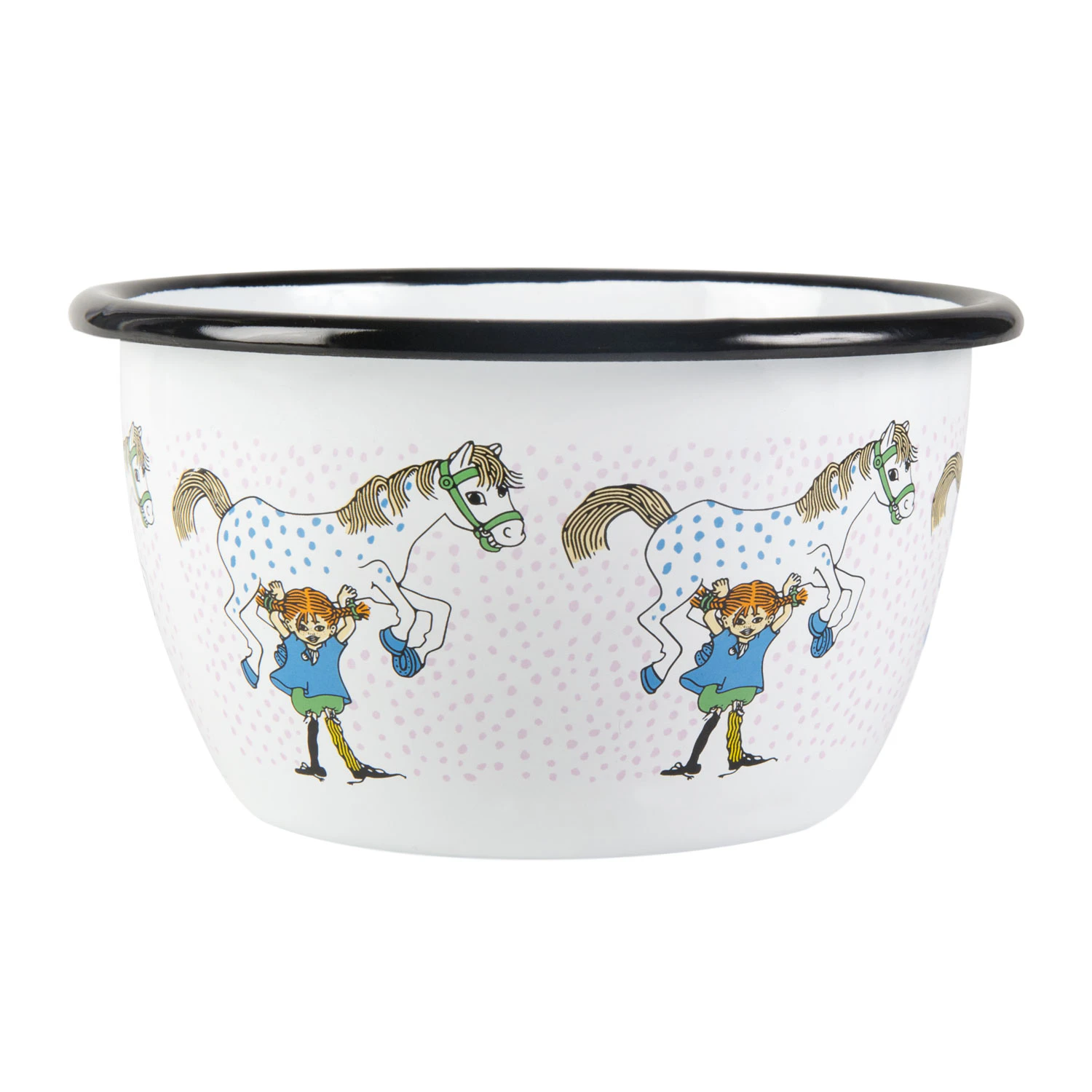 Muurla Pippi And The Horse Enamel Bowl 60 Cl -  Serveringssk&aring;ler Emalje Hvit - 1404-060-03