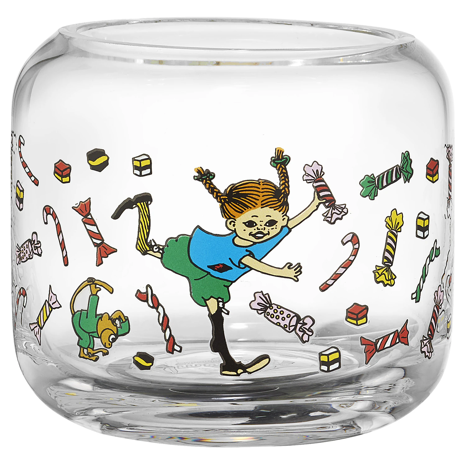 Muurla Pippi Candy Telysholder 8 Cm -  Lysestaker Glass Multi - 404-080-01
