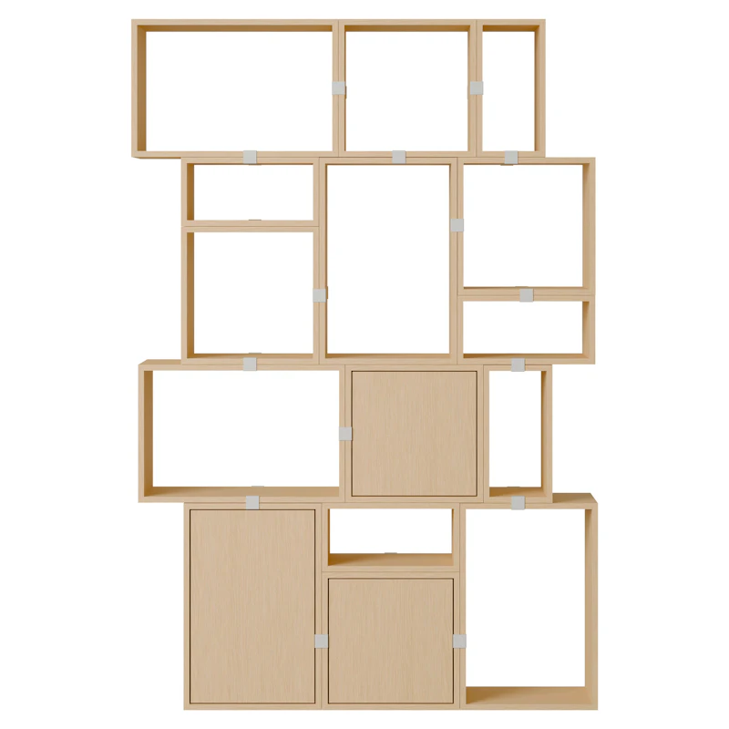 Stacked Configuration 2 Bokhylle, Eik