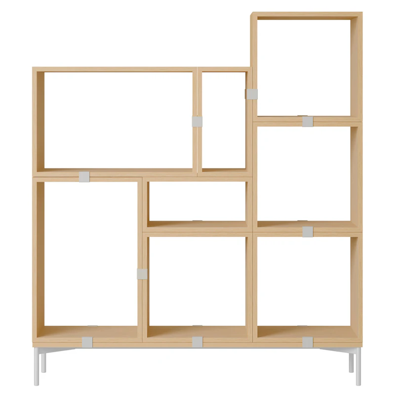 Stacked Configuration 5 Bokhylle, Eik