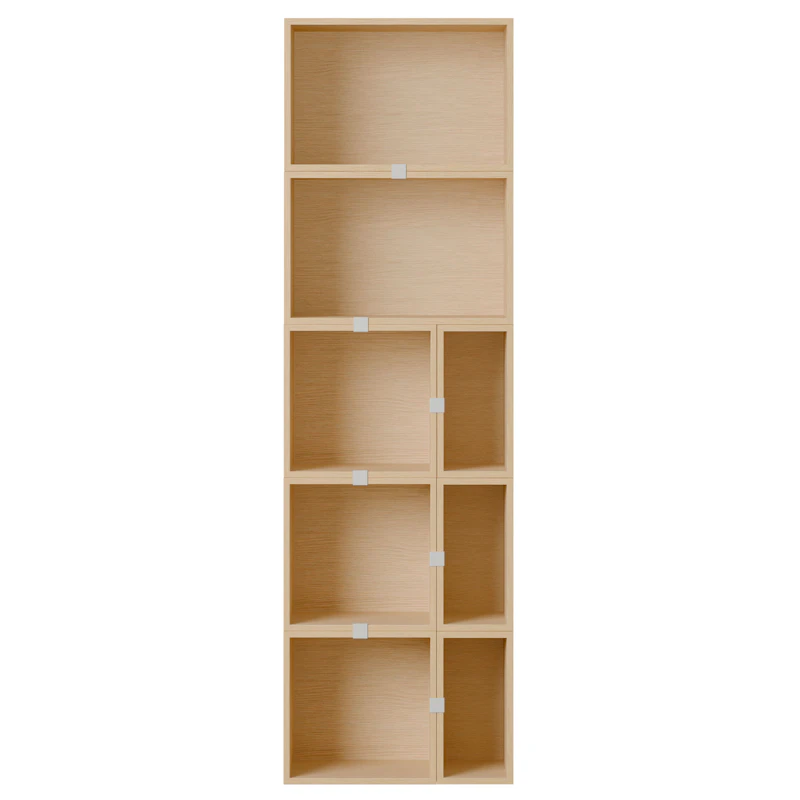 Stacked Configuration 7 Bokhylle, Eik