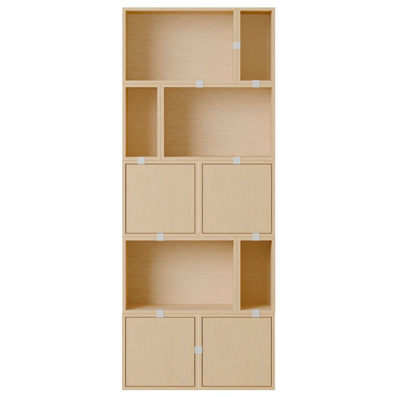 Stacked Configuration 8 Bokhylle, Eik
