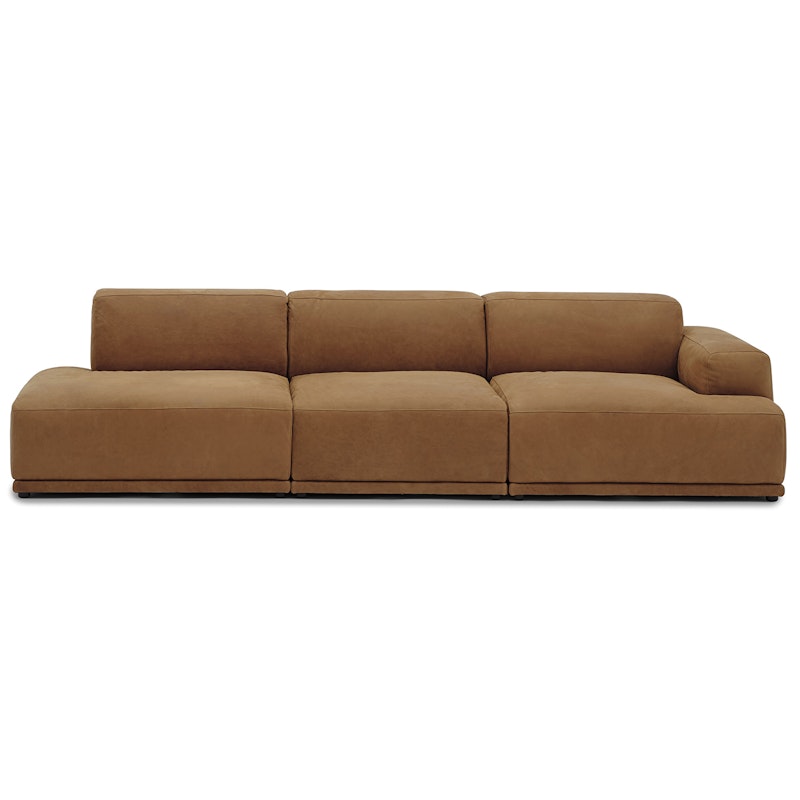 Connect Soft Modulær 3-seter Sofa Med Åpen Venstre Side, Grace Leather Cognac