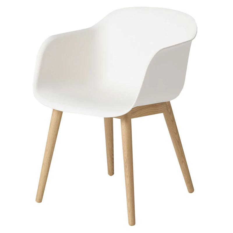 Fiber Wood Karmstol, Hvit/Eik