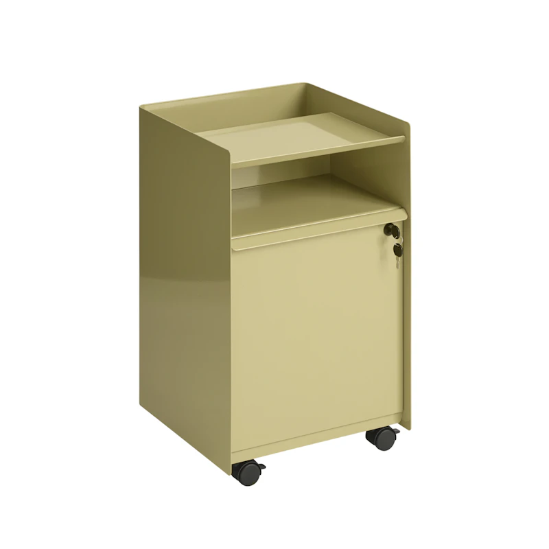 Folded Oppbevaringsvogn Med dør og lås, Beige-grønn