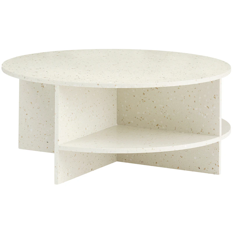 Halves Salongbord 85 cm, Off-white Terrazzo