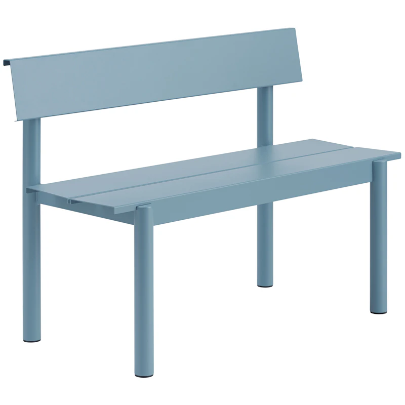 Linear Benk Med Ryggstøtte 110 cm, Pale Blue