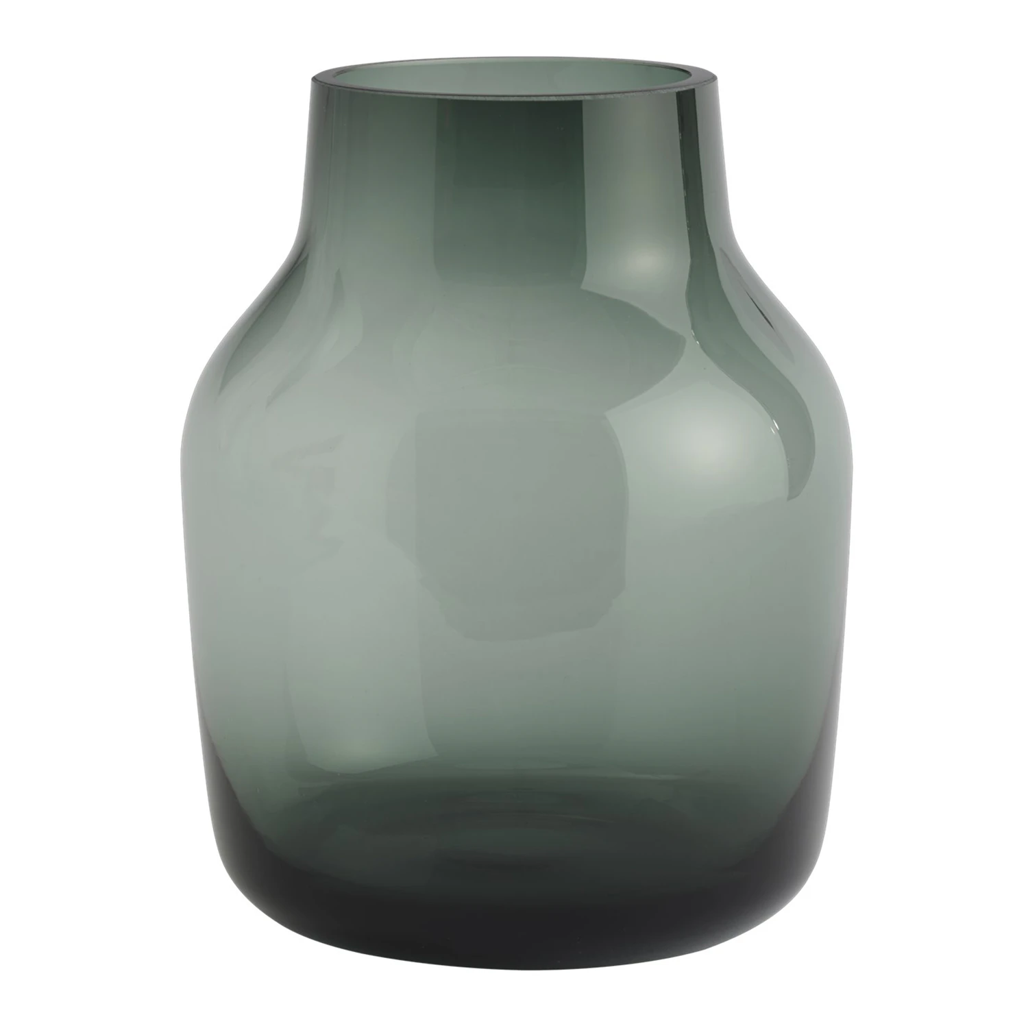 Muuto Silent Vase &Oslash;15 Cm M&oslash;rkegr&oslash;nn -  Vaser Glass M&oslash;rk Gr&oslash;nn - SILVAS15A03