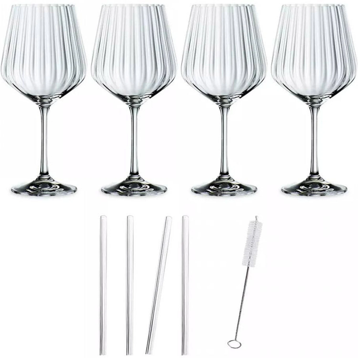 Nachtmann Feel Good Drink Glass With Straw 4-pack -  Highballglass & Longdrinkglass Krystall Klar - 103143