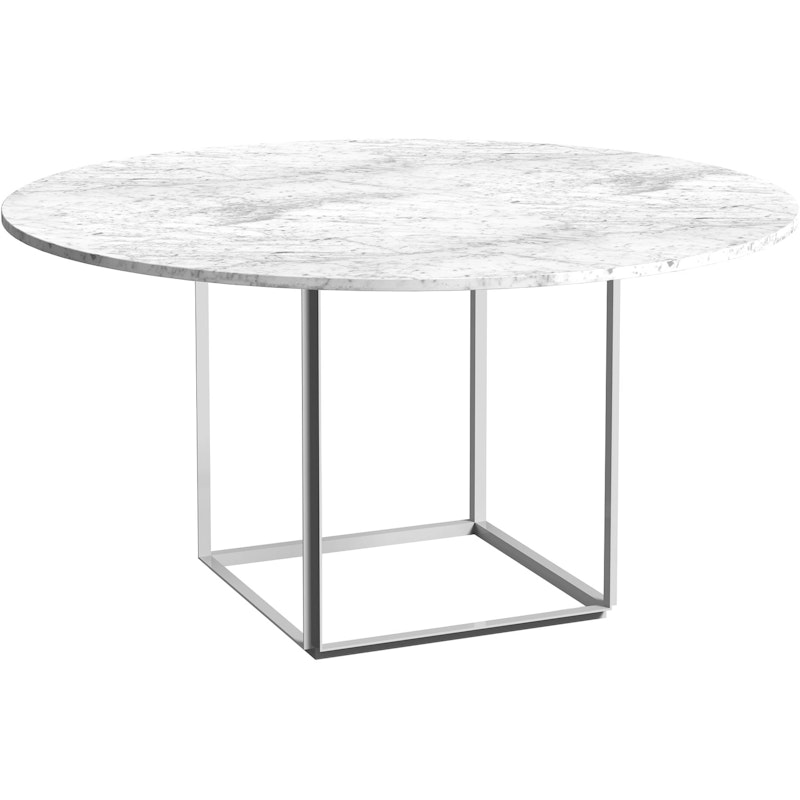 Florence Spisebord 145 cm, Hvit Marmor / Hvit