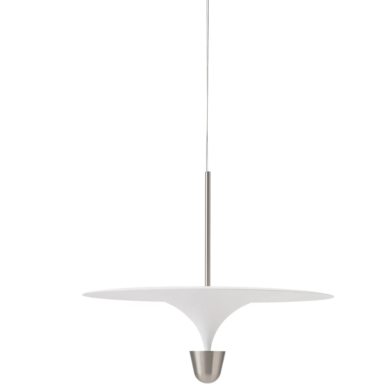 Kantarell Pendel 60 cm, Aluminium / Hvit