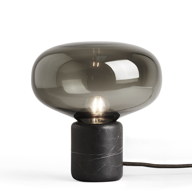 Karl-Johan Table lamp, Black Marquina with Smoked glass