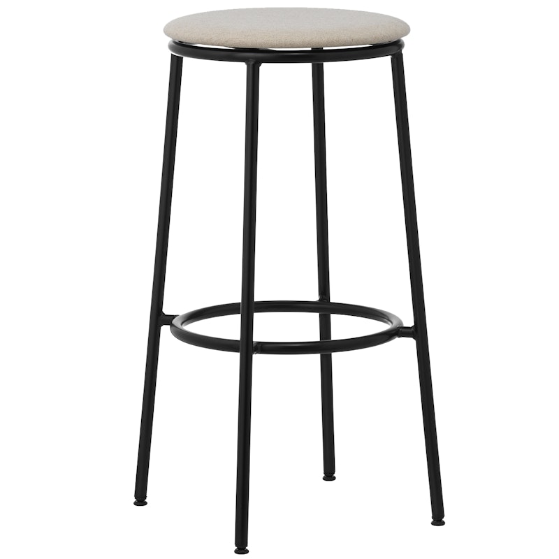 Circa Barstool 65 cm Black Steel Barstol, Skum Hvit