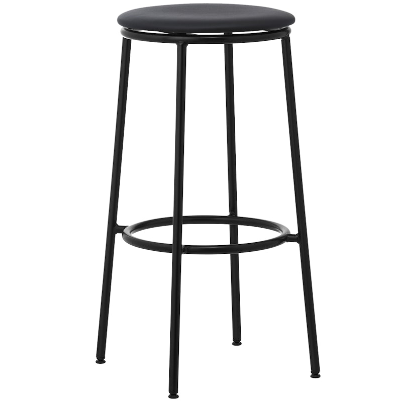 Circa Barstool 65 cm Black Steel Barstol, Skum Black Leather