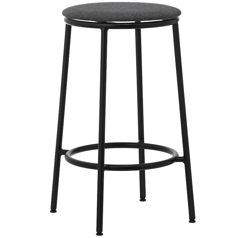 Circa Barstool 65 cm Black Steel Barstol, Skum Mørkegrå