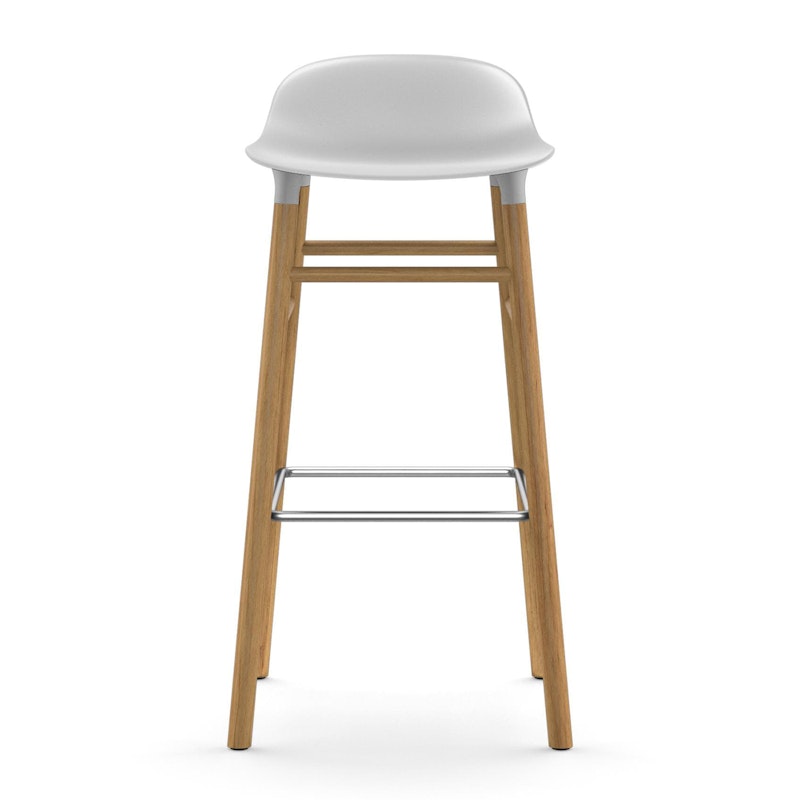 Form Barstol 75 cm, Hvit/Eik