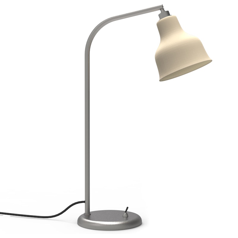 Avra Bordlampe, Børstet Stål / Creme