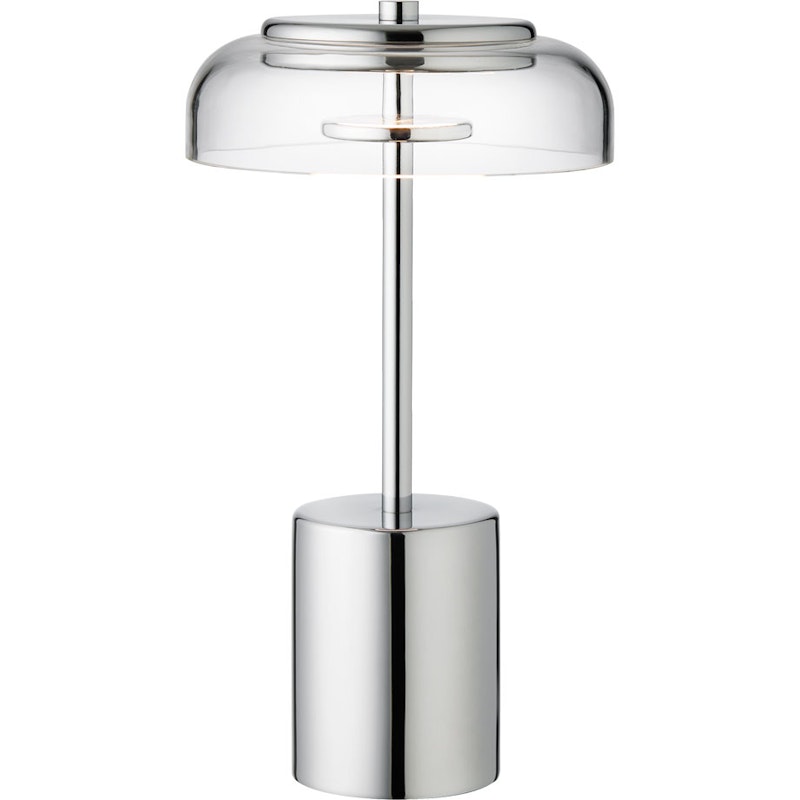 Blossi Mini Bordlampe Bærbar, Krom / Klar