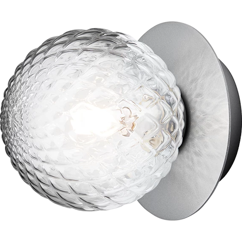 Liila 1 Vegg-/Taklampe 140 mm, Light Silver / Klar