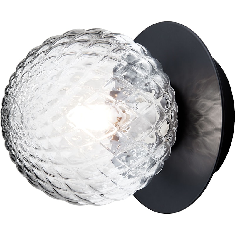 Liila 1 Vegg-/Taklampe 140 mm, Sort / Klar