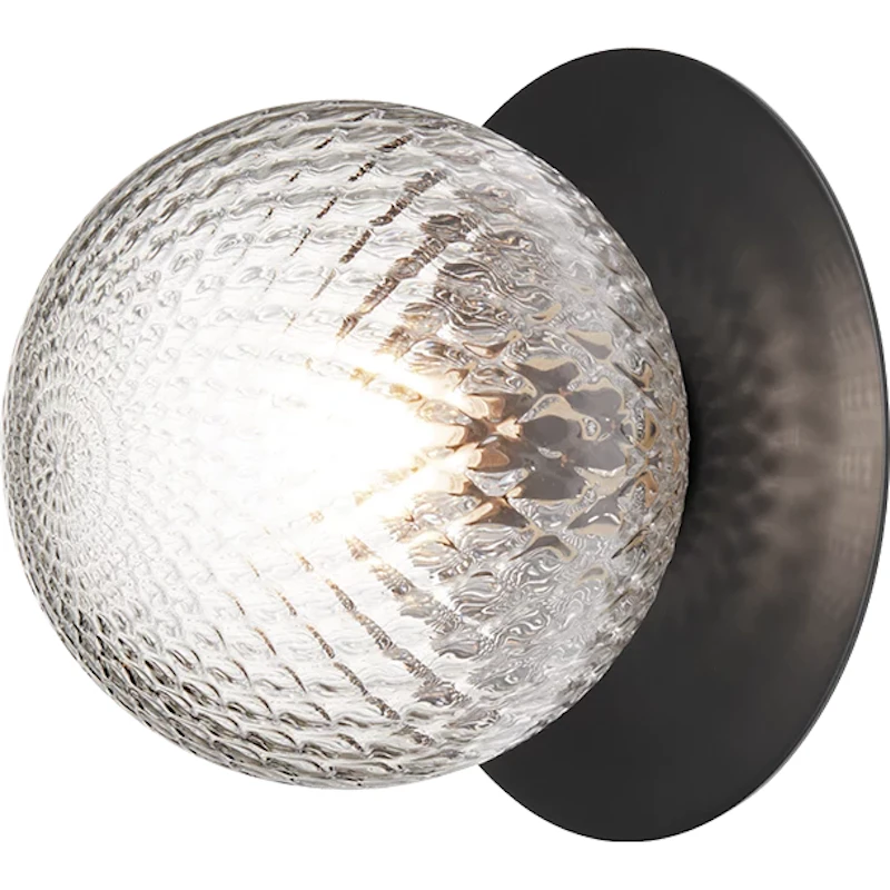 Liila 1 Vegg-/Taklampe Utendørs 165 mm, Svart / Klar