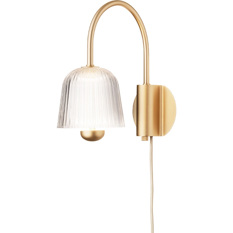 Asteea Vegglampe, Satin Brass / Klar