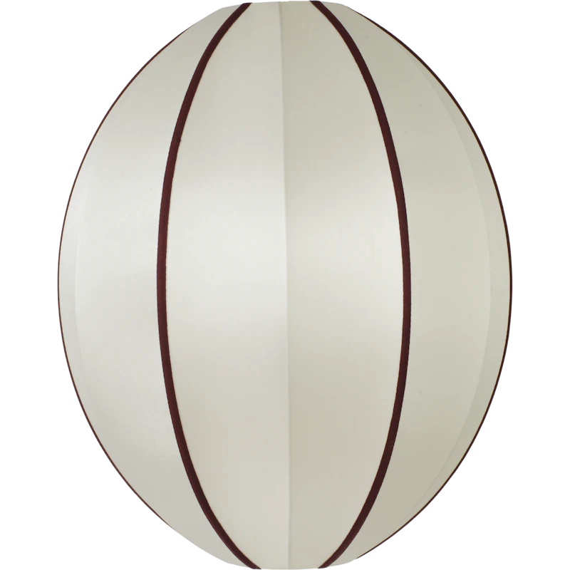 Indochina Lampeskjerm Oval Stor, Off-White / Bordeaux