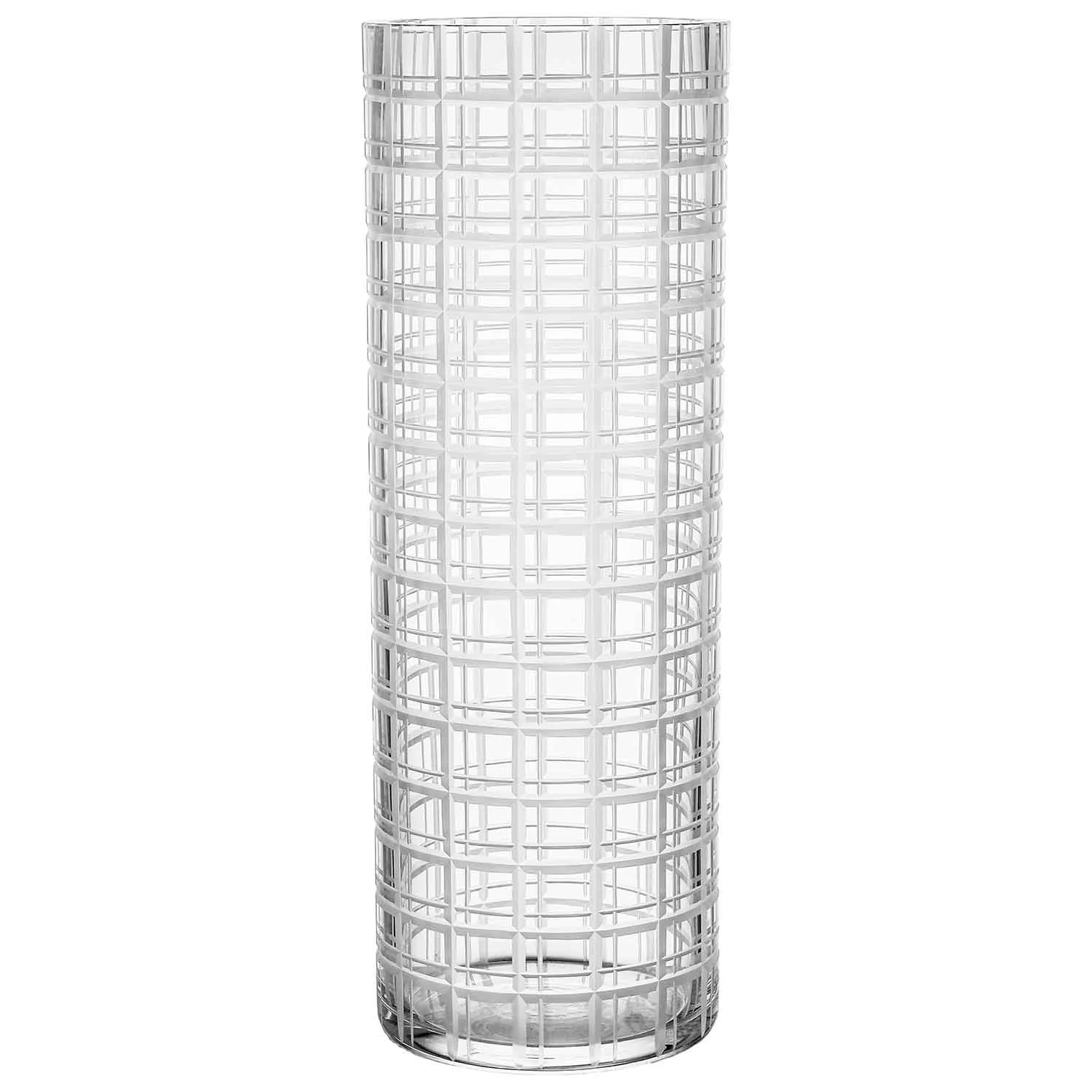 Orrefors Cut In Number Vase Checked 33 Cm -  Vaser Glass Klar - 6552527