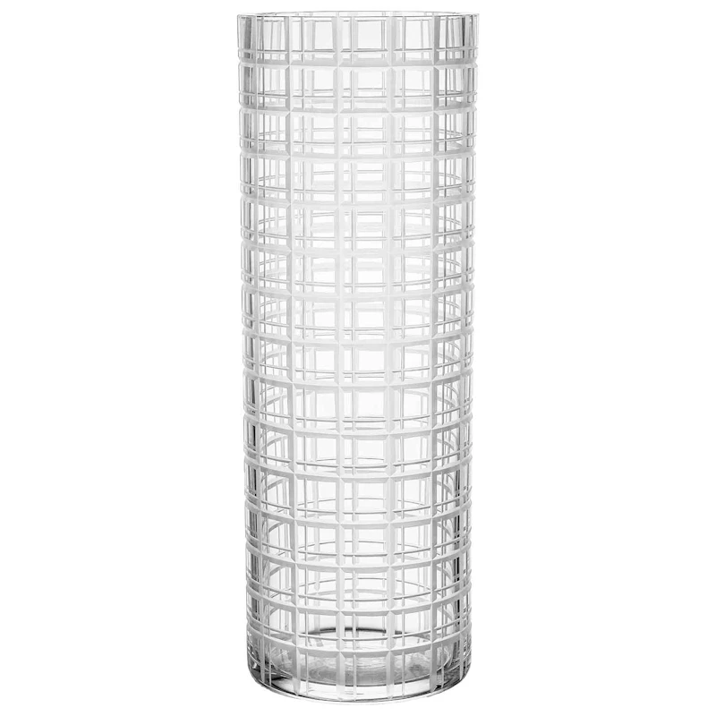 Cut In Number Vase Checked, 33 cm