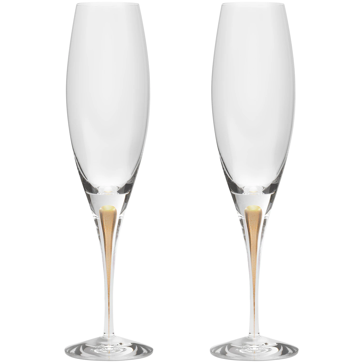 Orrefors Intermezzo Champagneglass 2-pk 26 Cl  -  Vinglass Munnbl&aring;st Krystall Gull - 6577494