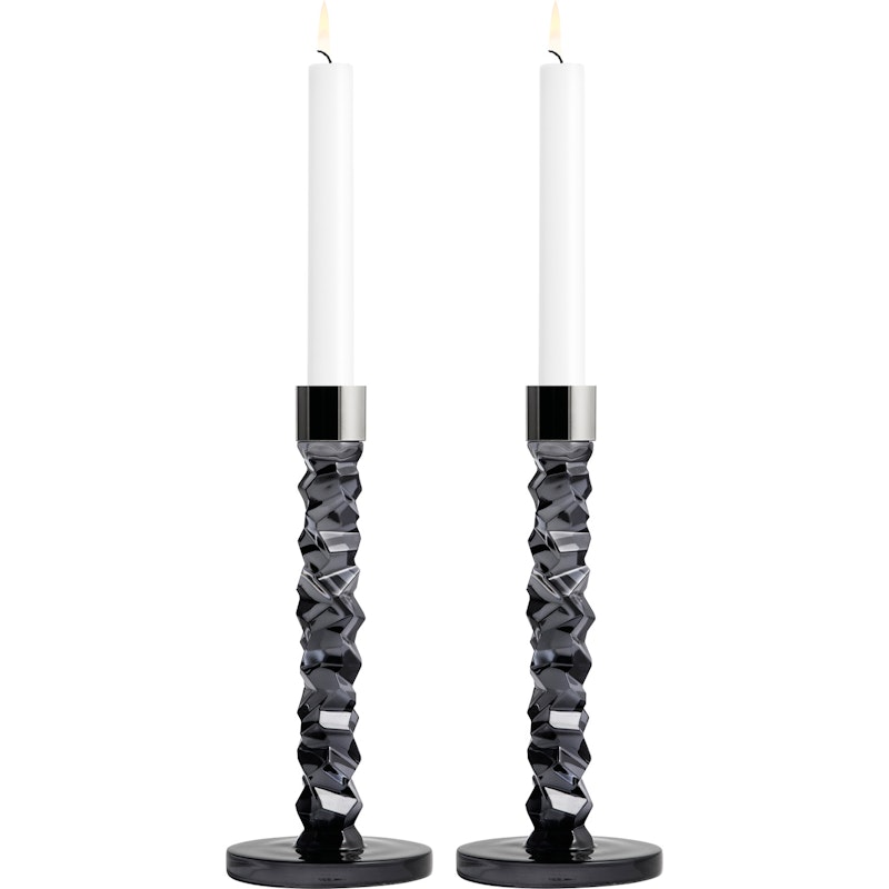 Karat Lysestaker H 24,2 cm, 2-pk, Antrasitt