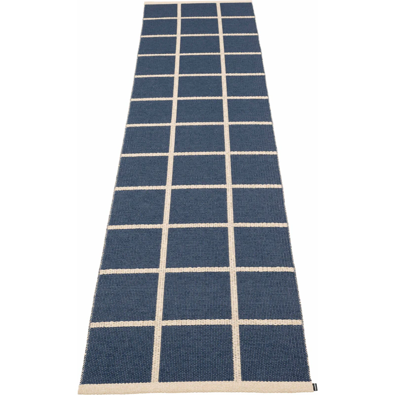 Criss Plastmatte Dark Blue / Cream, 70x300 cm