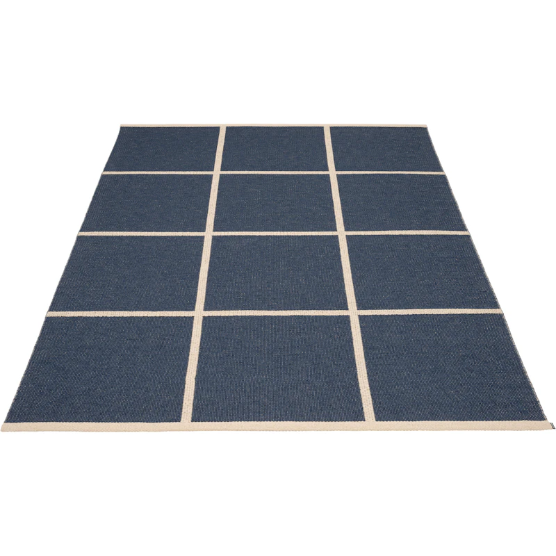 Criss Plastmatte Dark Blue / Cream, 180x260 cm