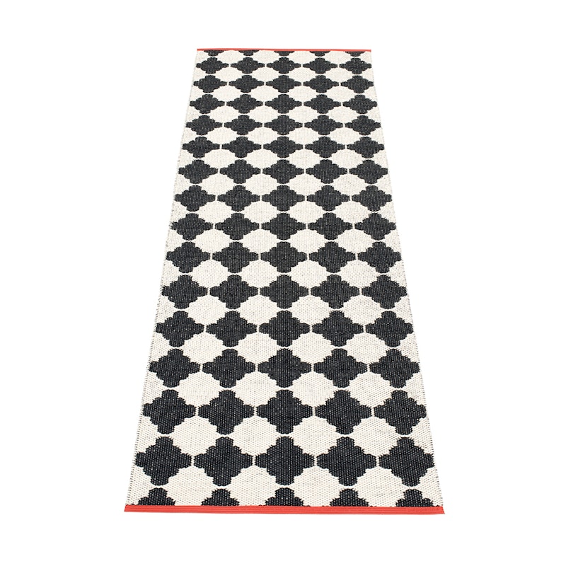 Marre Gulvteppe 70x225 cm, Black/Vanilla/Coral