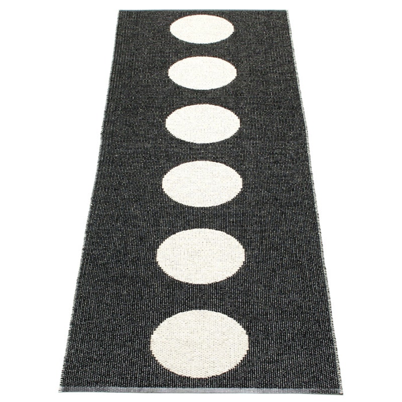 Vera Teppe Sort / Vanilla, 70x225 cm