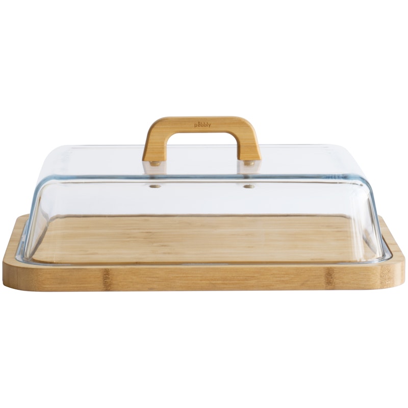 Osteklokke 25x35 cm, Bambus / Glass