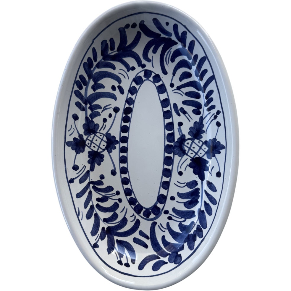 Piccola Home Positano Serveringsfat 26 Cm  -  Serveringsfat Terrakotta Bl&aring; - OV26TV-A_PO-BLUE