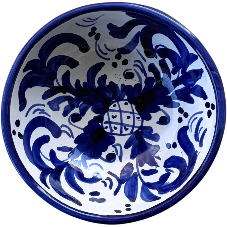 Piccola Home Positano Sk&aring;l 9 Cm  -  Sk&aring;ler & Serveringsfat Terrakotta Bl&aring; - CP0900-A-PO-BLUE