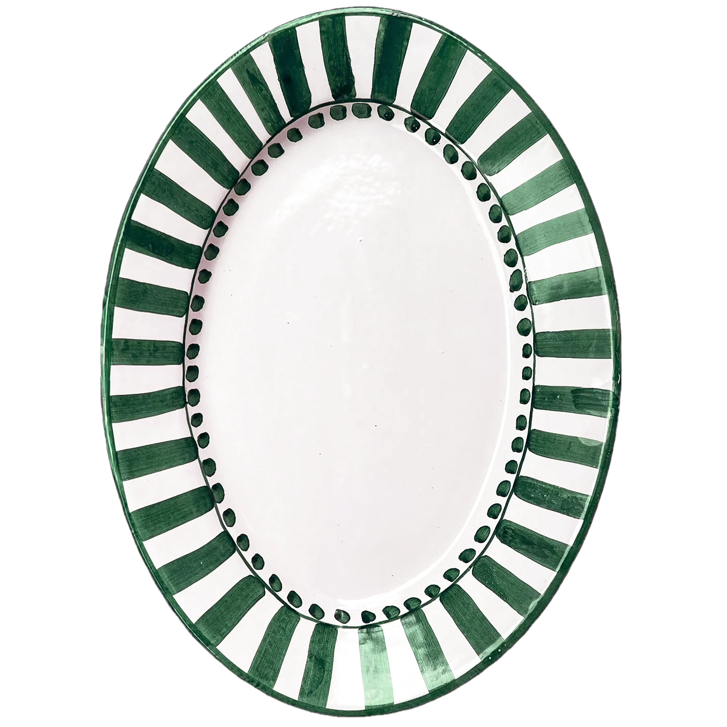 Piccola Home Riviera Serveringsfat Oval 37 Cm  -  Serveringsfat Terrakotta Gr&oslash;nn - OV3700-RC-LVE