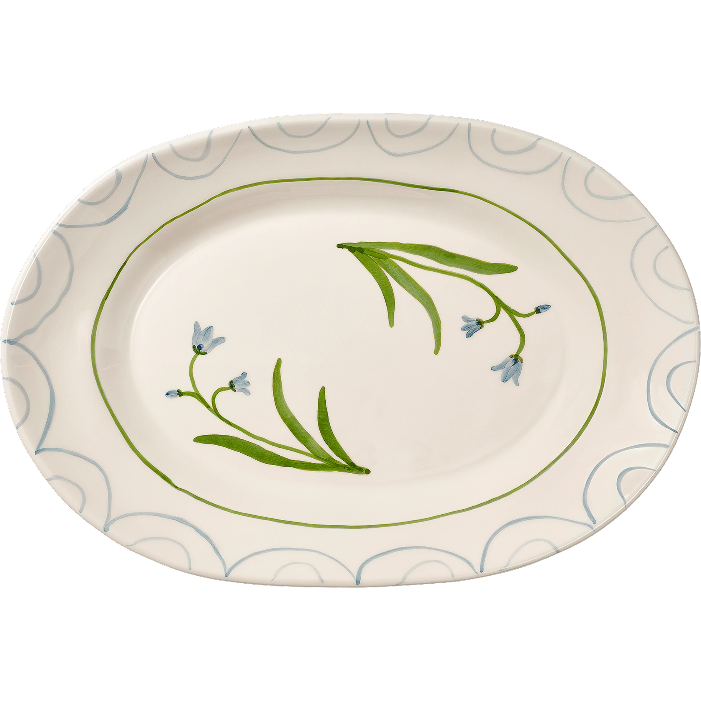 Pick a Poppy Cottage Flower Serveringsfat Blue Bell 26 Cm -  Serveringsfat Fajanse Bl&aring; - C06263806SS26-473