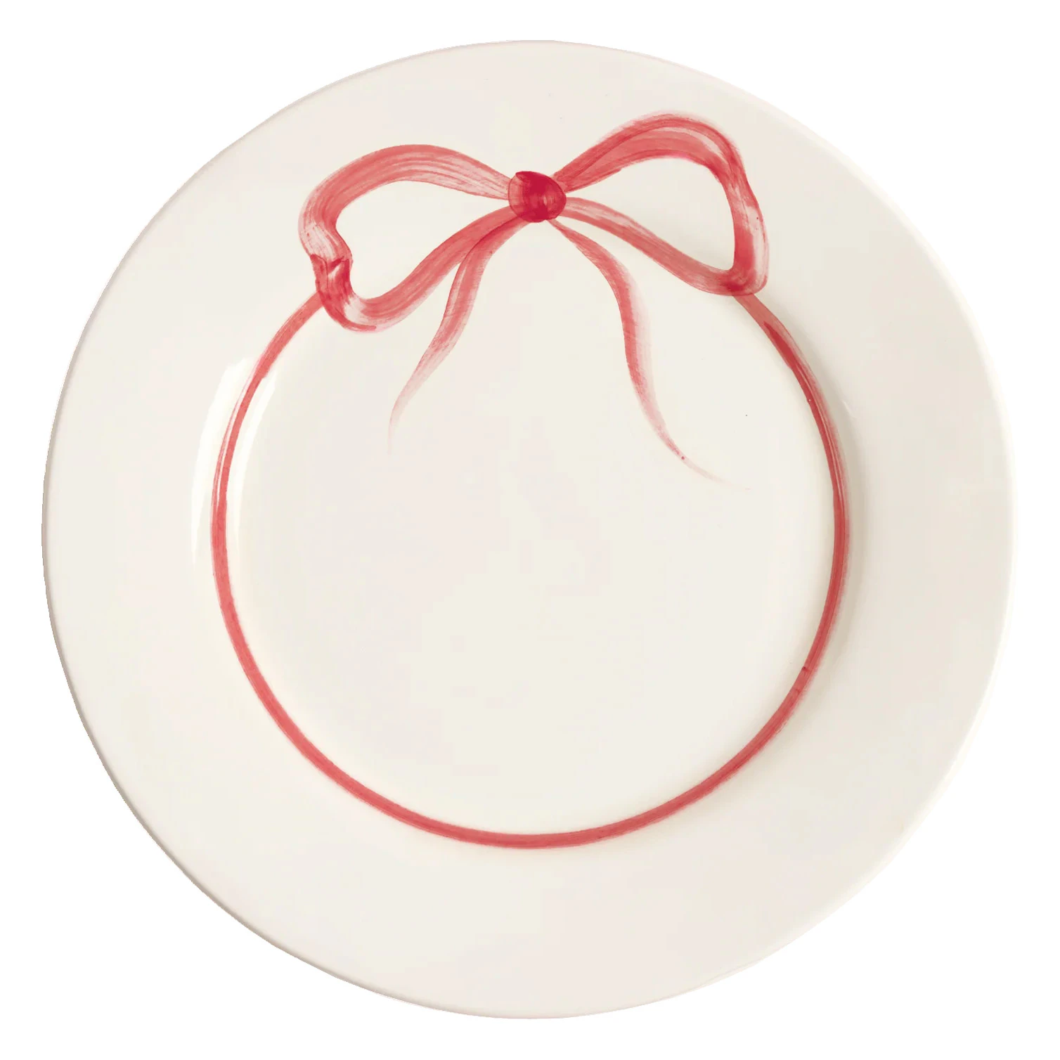 Pick a Poppy Bow Tallerken 28 Cm  -  Tallerkener Steingods M&oslash;rk Rosa - C012813AW24-225