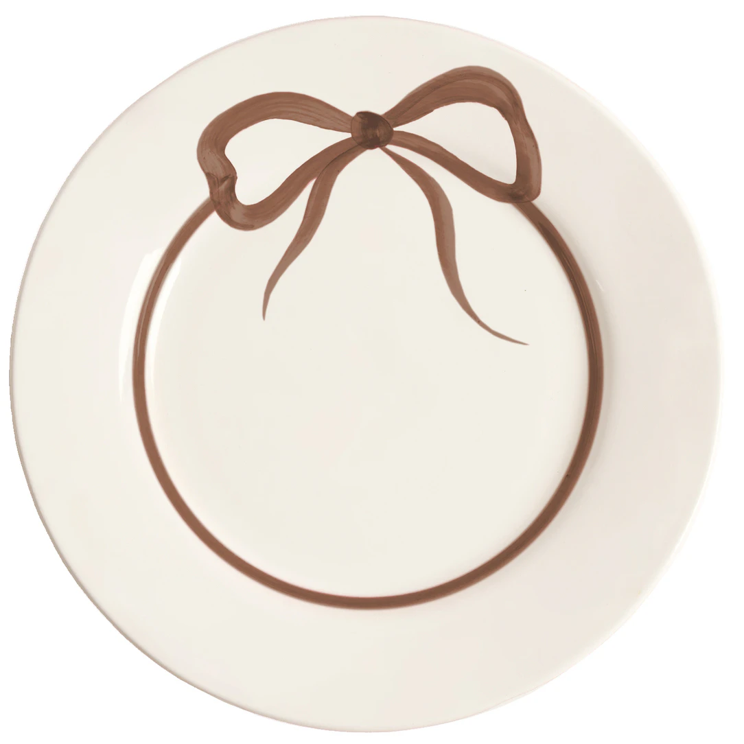 Pick a Poppy Bow Tallerken 28 Cm  -  Tallerkener Steingods Brun - C012818AW25-434