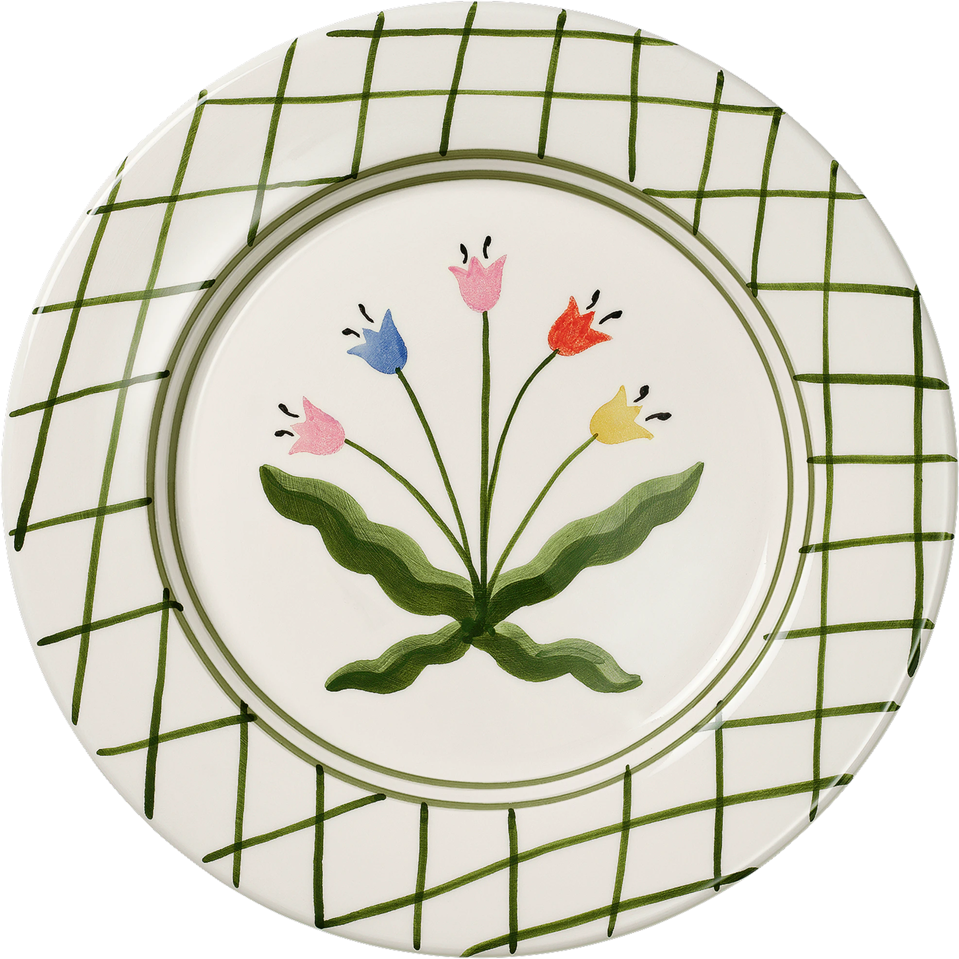 Pick a Poppy Tulip Middagstallerken Madelen M&ouml;llard x  28 Cm  -  Tallerkener Fajanse Gr&oslash;nn - C012705SS26-481