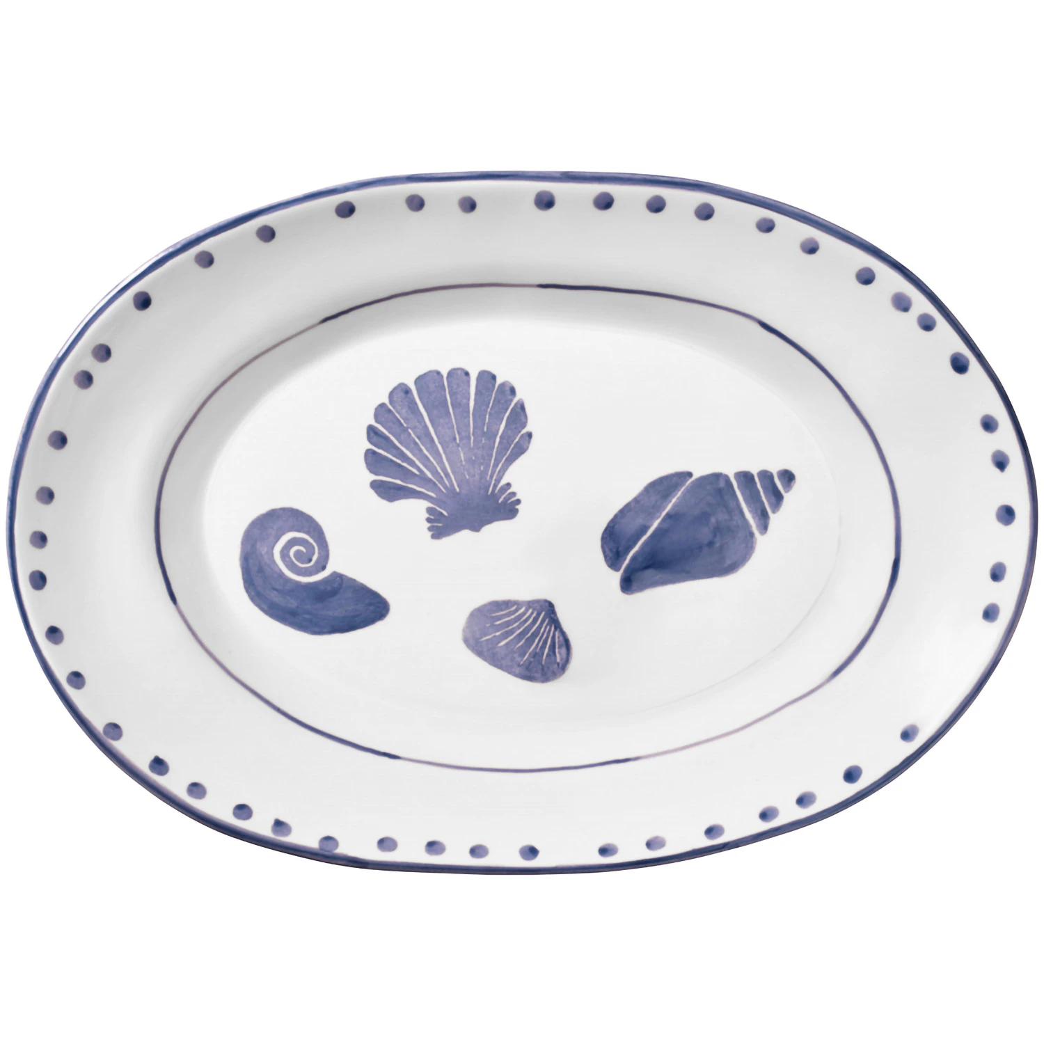 Pick a Poppy Marine Serveringsfat 28 Cm  -  Serveringsfat Steingods Bl&aring; - C062801SS25-282