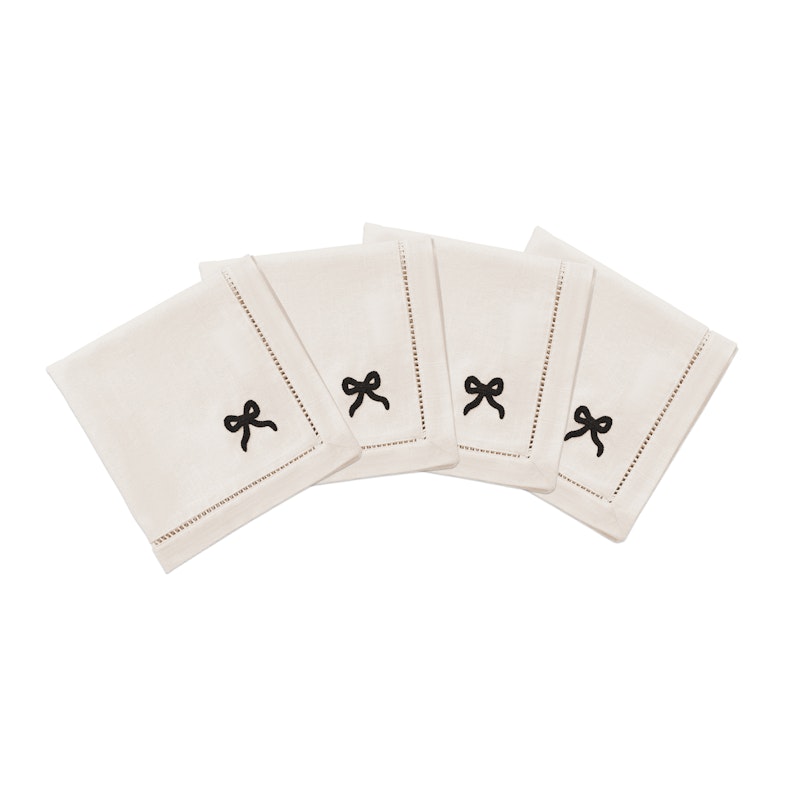 Bow Bomullsservietter 45x45 cm 4-pk, Sort