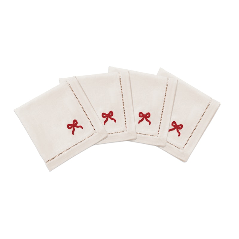 Bow Bomullsservietter 45x45 cm 4-pk, Rød