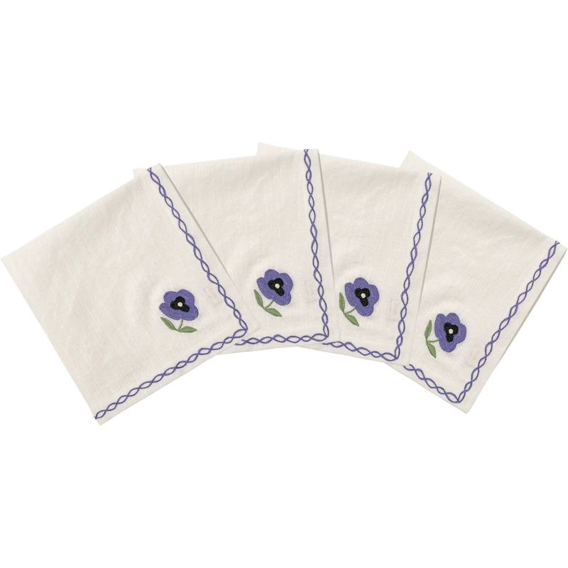 Pansy Serviett Madelen Möllard x Pick a Poppy 4-pk