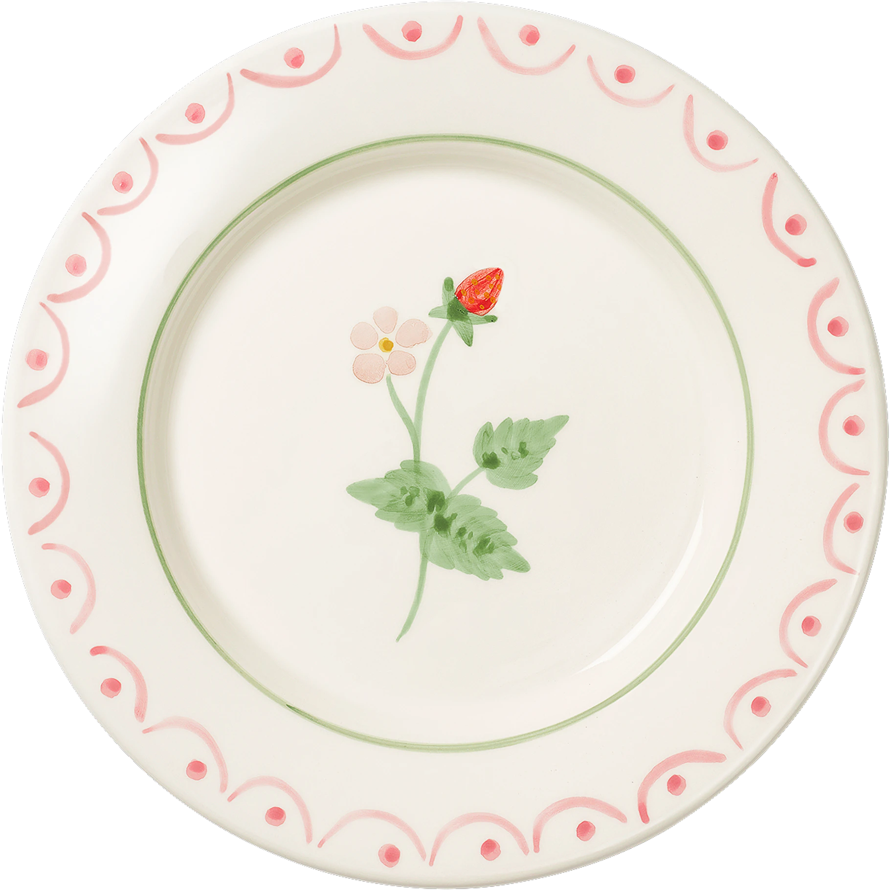 Pick a Poppy Cottage Flower Sidetallerken Wild Strawberry 22 Cm -  Asjetter Fajanse R&oslash;d - C022113SS26-476