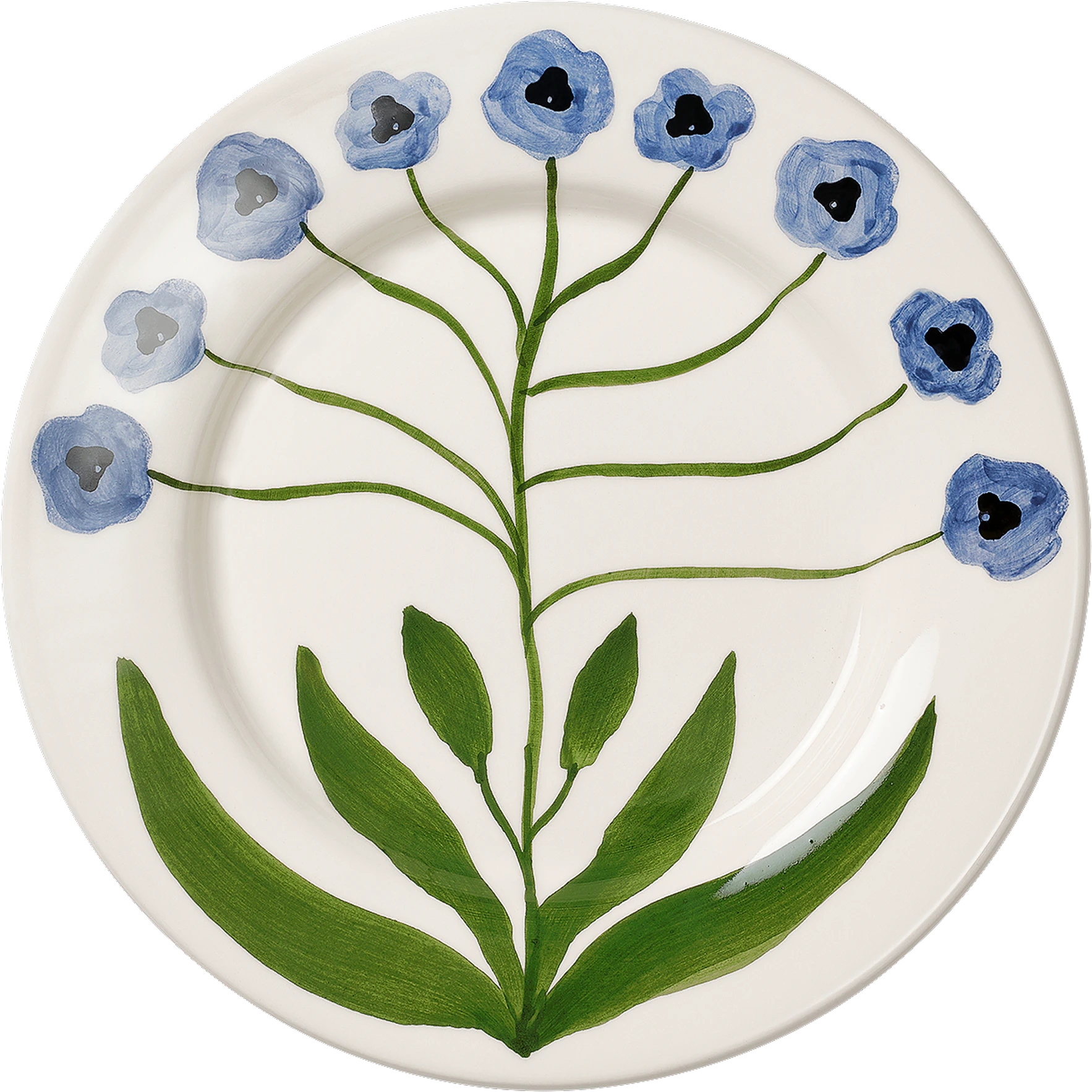 Pick a Poppy Pansy Sidetallerken Madelen M&ouml;llard x  22 Cm -  Asjetter Fajanse Bl&aring; - C022101SS26-479