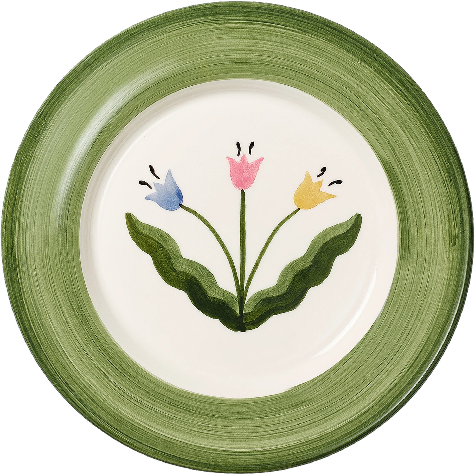 Pick a Poppy Tulip Sidetallerken Madelen M&ouml;llard x  22 Cm  -  Asjetter Fajanse Gr&oslash;nn - C022105SS26-483